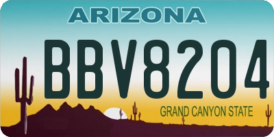 AZ license plate BBV8204