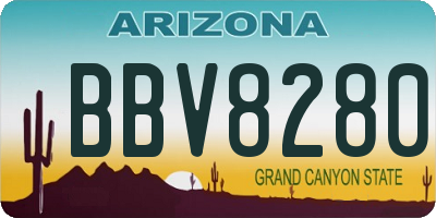 AZ license plate BBV8280