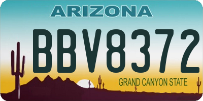 AZ license plate BBV8372