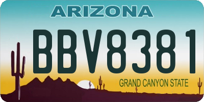 AZ license plate BBV8381