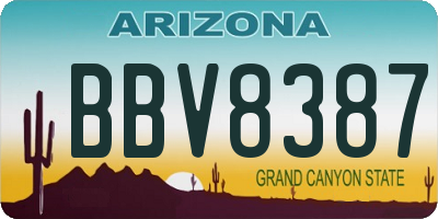 AZ license plate BBV8387