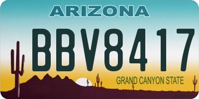 AZ license plate BBV8417