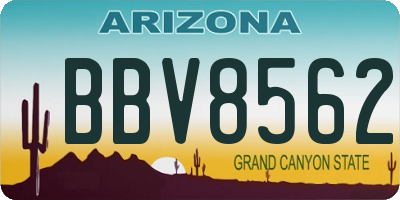 AZ license plate BBV8562