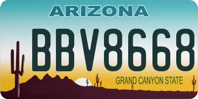 AZ license plate BBV8668