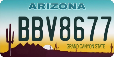 AZ license plate BBV8677