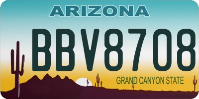 AZ license plate BBV8708