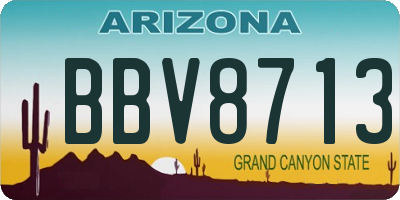 AZ license plate BBV8713