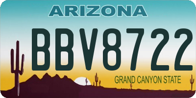 AZ license plate BBV8722