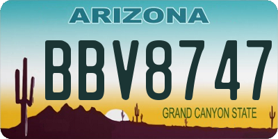 AZ license plate BBV8747