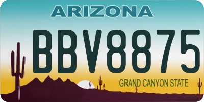 AZ license plate BBV8875