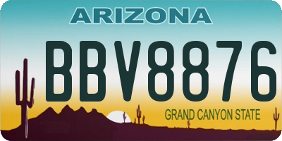 AZ license plate BBV8876