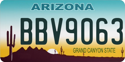 AZ license plate BBV9063