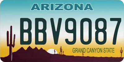 AZ license plate BBV9087
