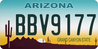 AZ license plate BBV9177