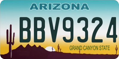 AZ license plate BBV9324