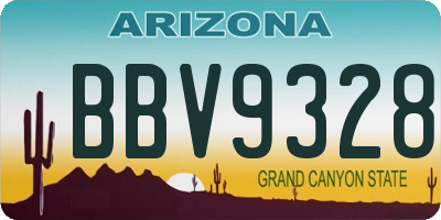 AZ license plate BBV9328