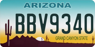 AZ license plate BBV9340