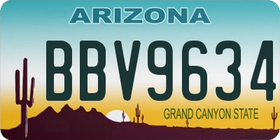 AZ license plate BBV9634