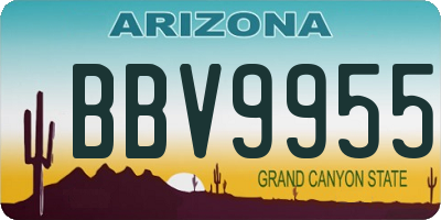 AZ license plate BBV9955