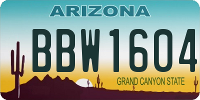 AZ license plate BBW1604