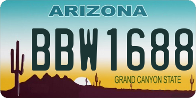 AZ license plate BBW1688