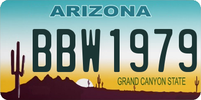 AZ license plate BBW1979