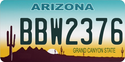 AZ license plate BBW2376