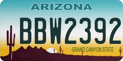 AZ license plate BBW2392