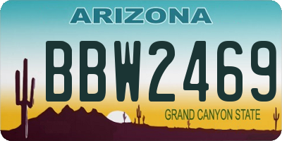 AZ license plate BBW2469