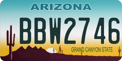 AZ license plate BBW2746
