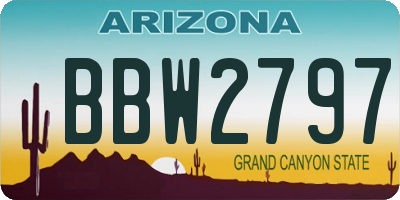 AZ license plate BBW2797