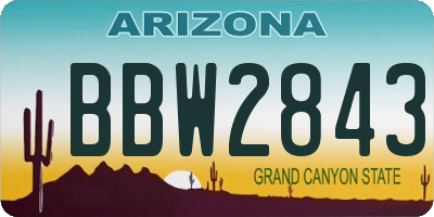 AZ license plate BBW2843