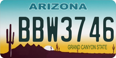AZ license plate BBW3746