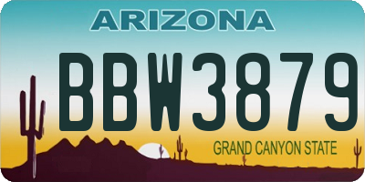 AZ license plate BBW3879