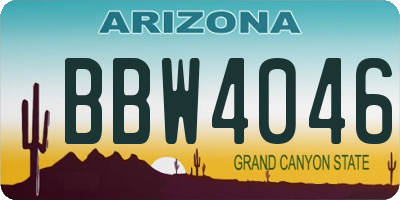 AZ license plate BBW4046