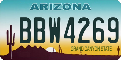 AZ license plate BBW4269