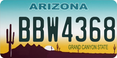 AZ license plate BBW4368