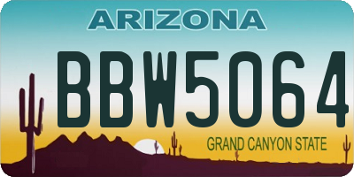 AZ license plate BBW5064