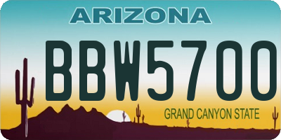 AZ license plate BBW5700