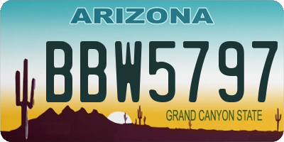 AZ license plate BBW5797