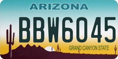 AZ license plate BBW6045