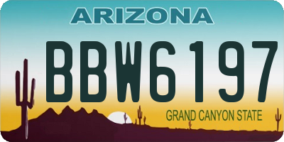 AZ license plate BBW6197