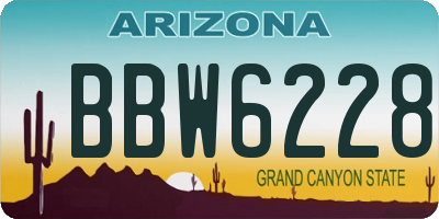 AZ license plate BBW6228