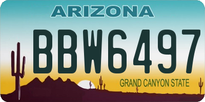 AZ license plate BBW6497