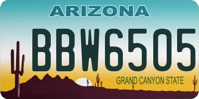 AZ license plate BBW6505