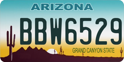 AZ license plate BBW6529