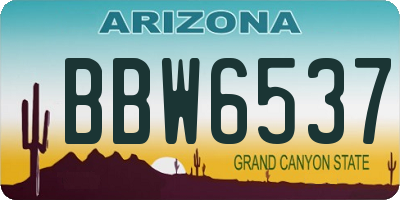 AZ license plate BBW6537