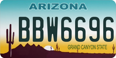 AZ license plate BBW6696