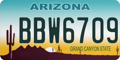 AZ license plate BBW6709