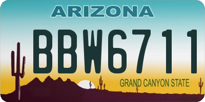 AZ license plate BBW6711